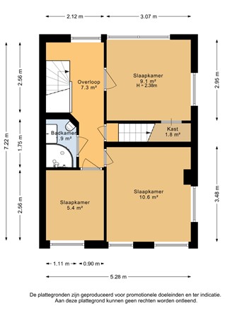 Floorplan - Ottergracht 22, 3064 LN Rotterdam